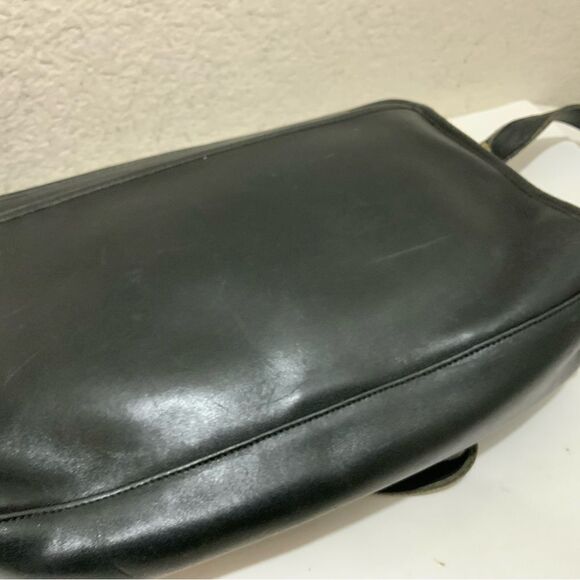COACH Black Leather Shoulder Crossbody Strap Purse 1980s - Picture 10 of 14